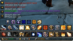 Screenshot of the Skillbar mechanic in World of Warcraft